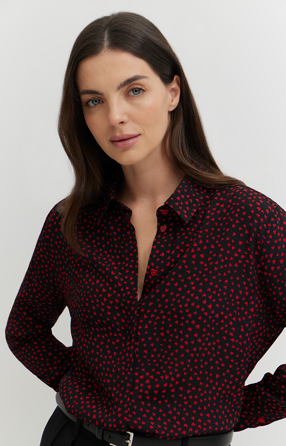 Koszula z wiskozy w serduszka