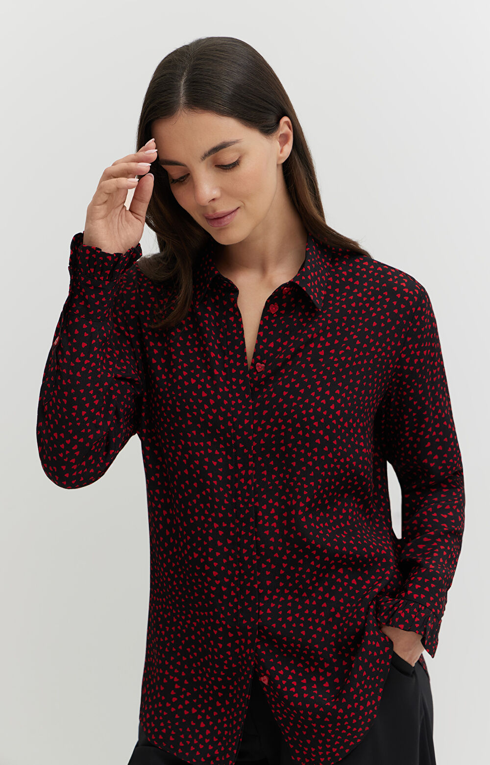 Koszula z wiskozy w serduszka - 6