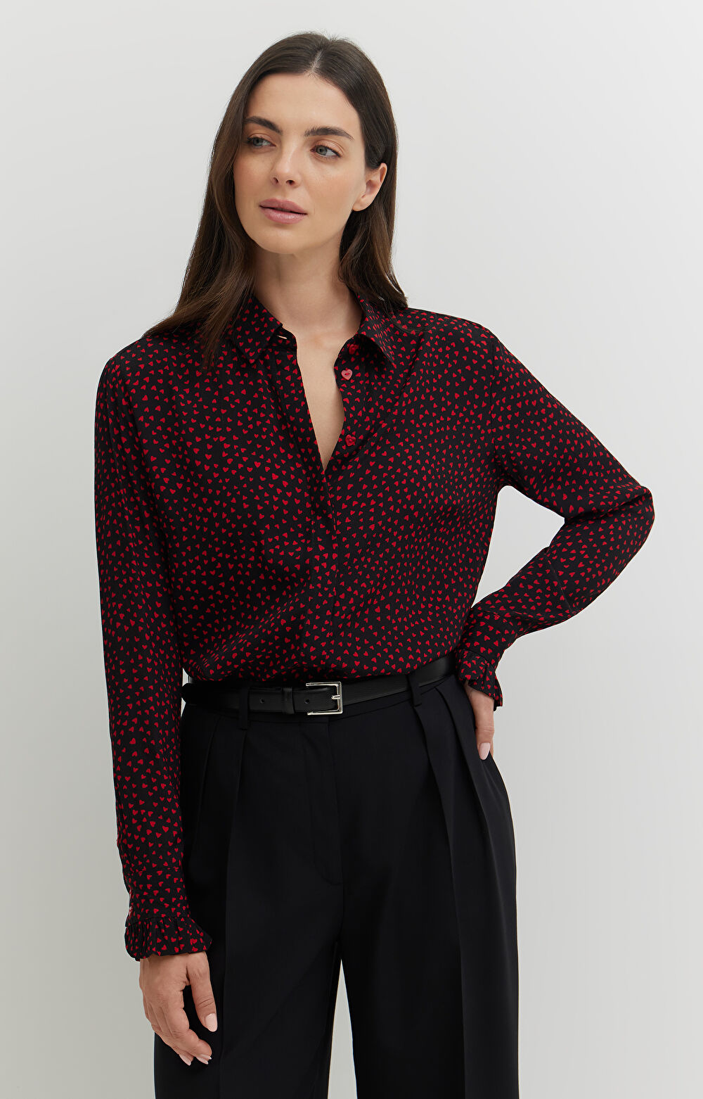 Koszula z wiskozy w serduszka - 8