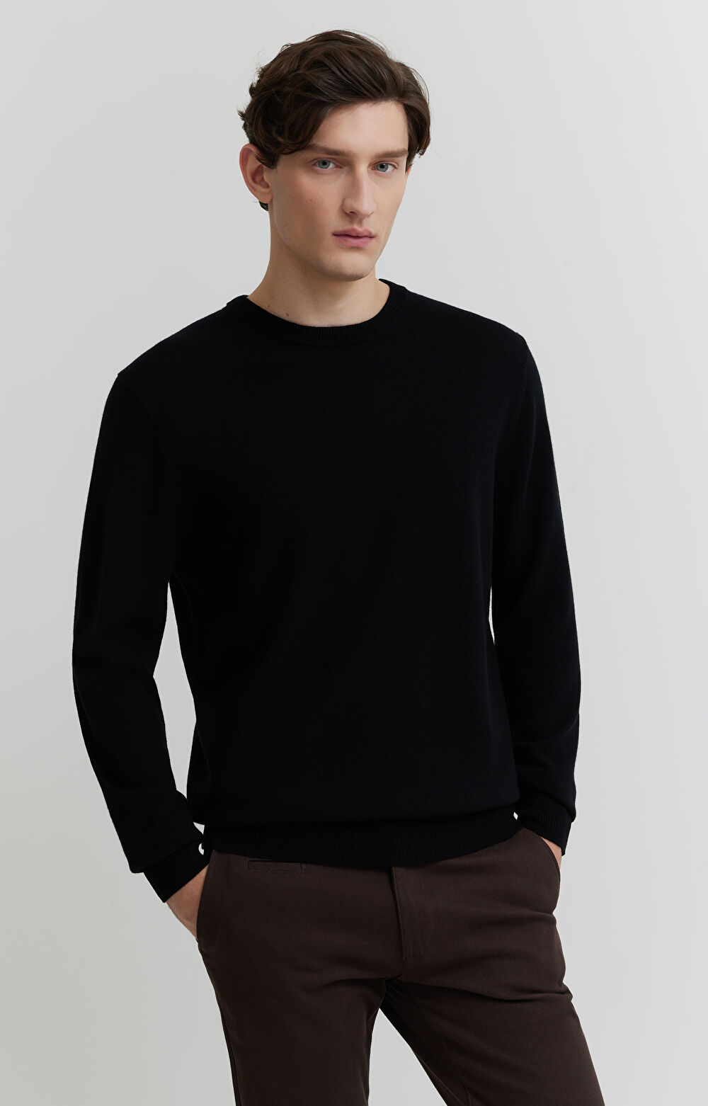 Sweter z melanżowej wełny merino - 3