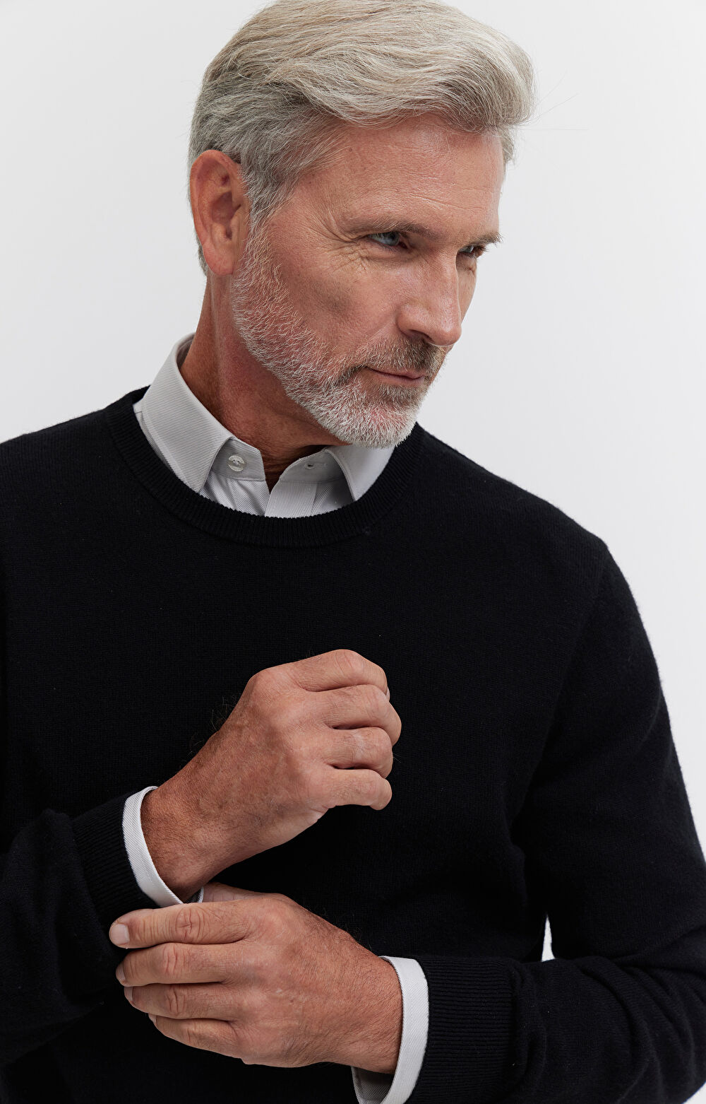Sweter z melanżowej wełny merino - 3