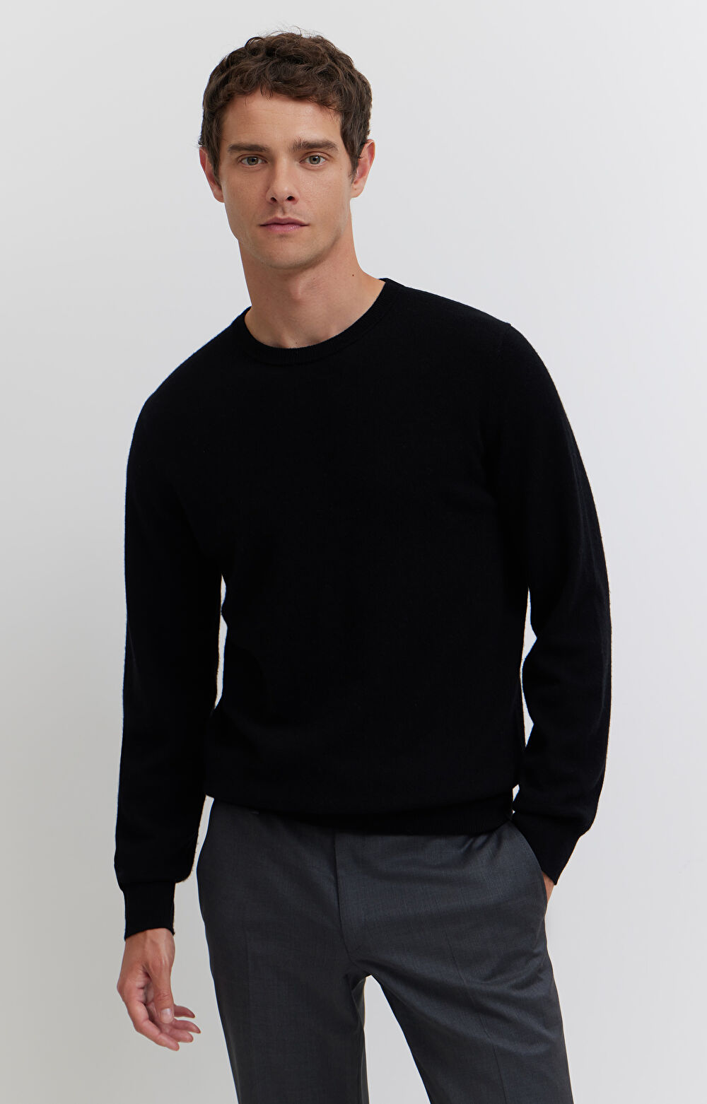 Sweter z melanżowej wełny merino - 6