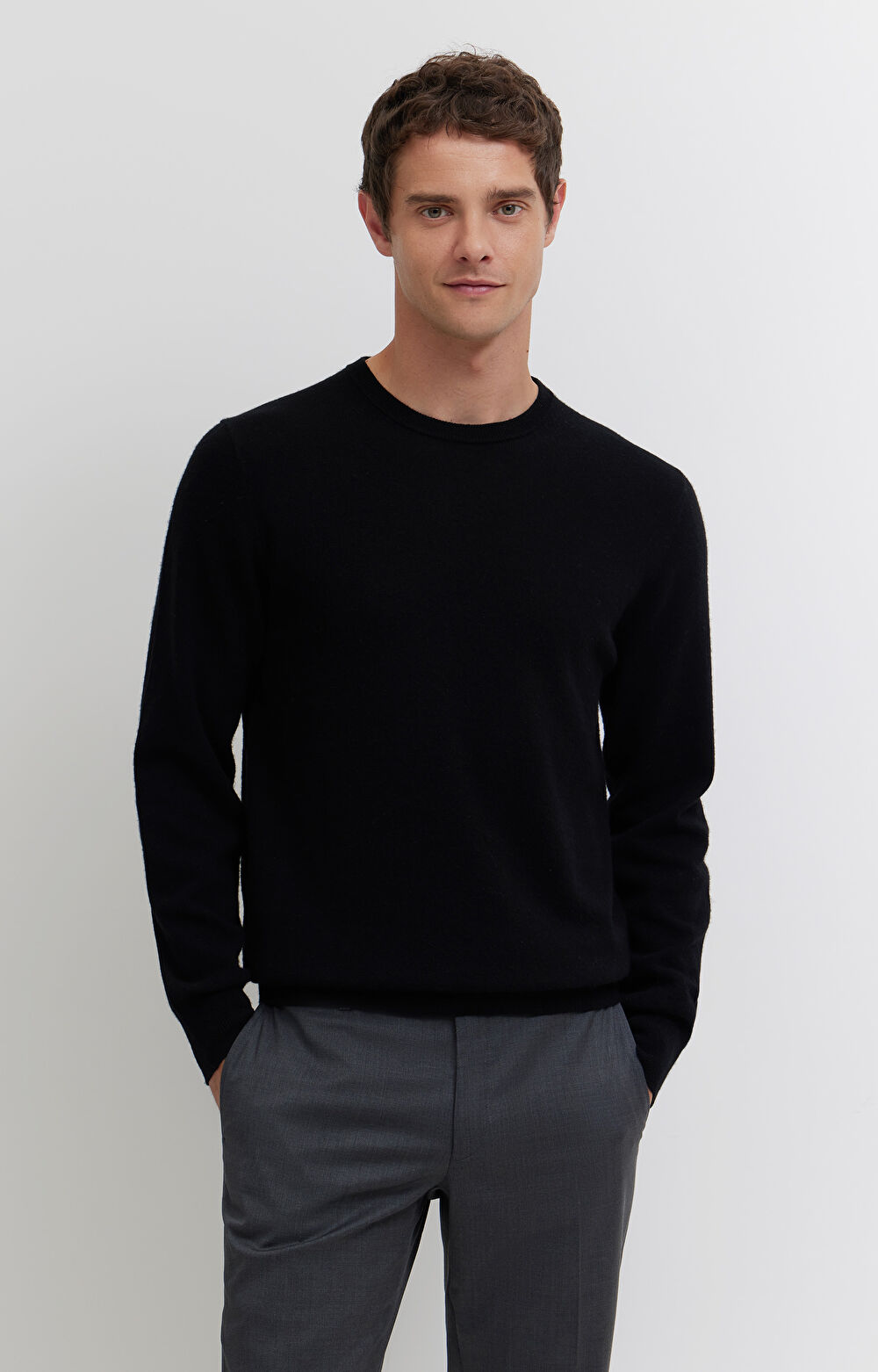 Sweter z melanżowej wełny merino - 7