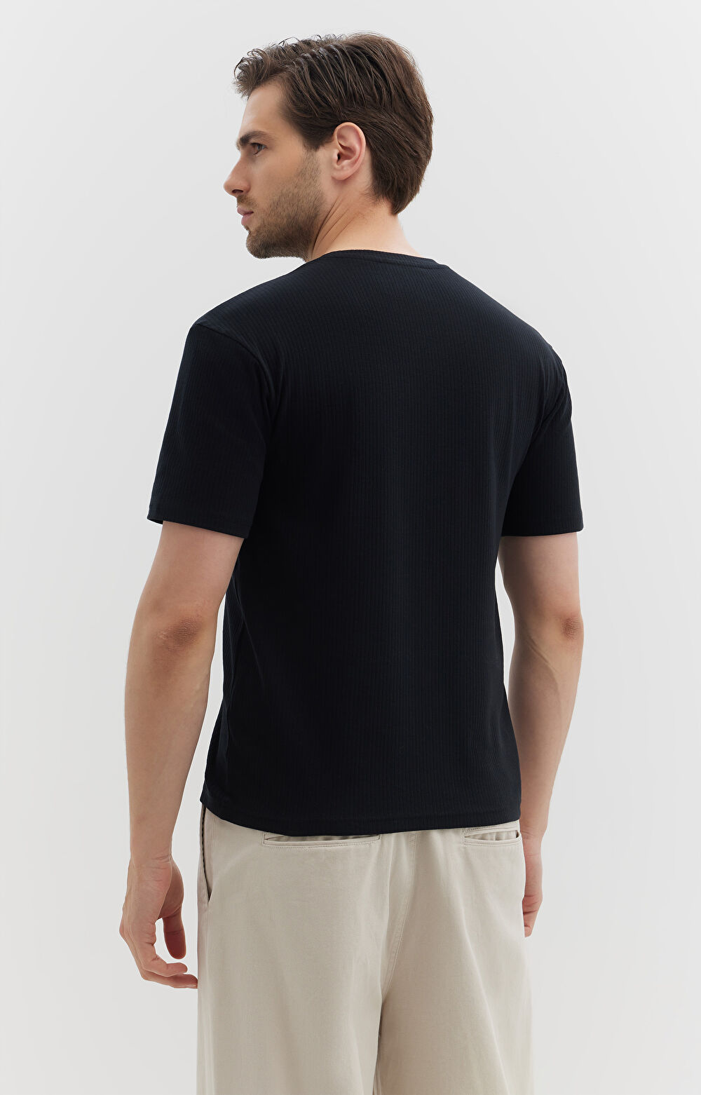 Prążkowany t-shirt z bawełny organicznej