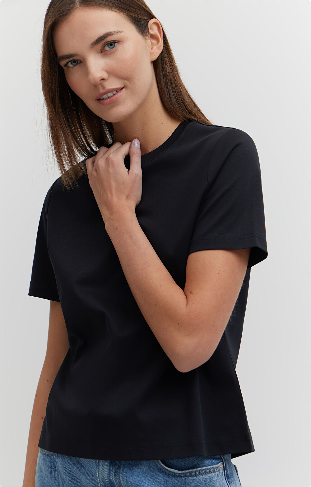 T-shirt regular z bawełny merceryzowanej - 4