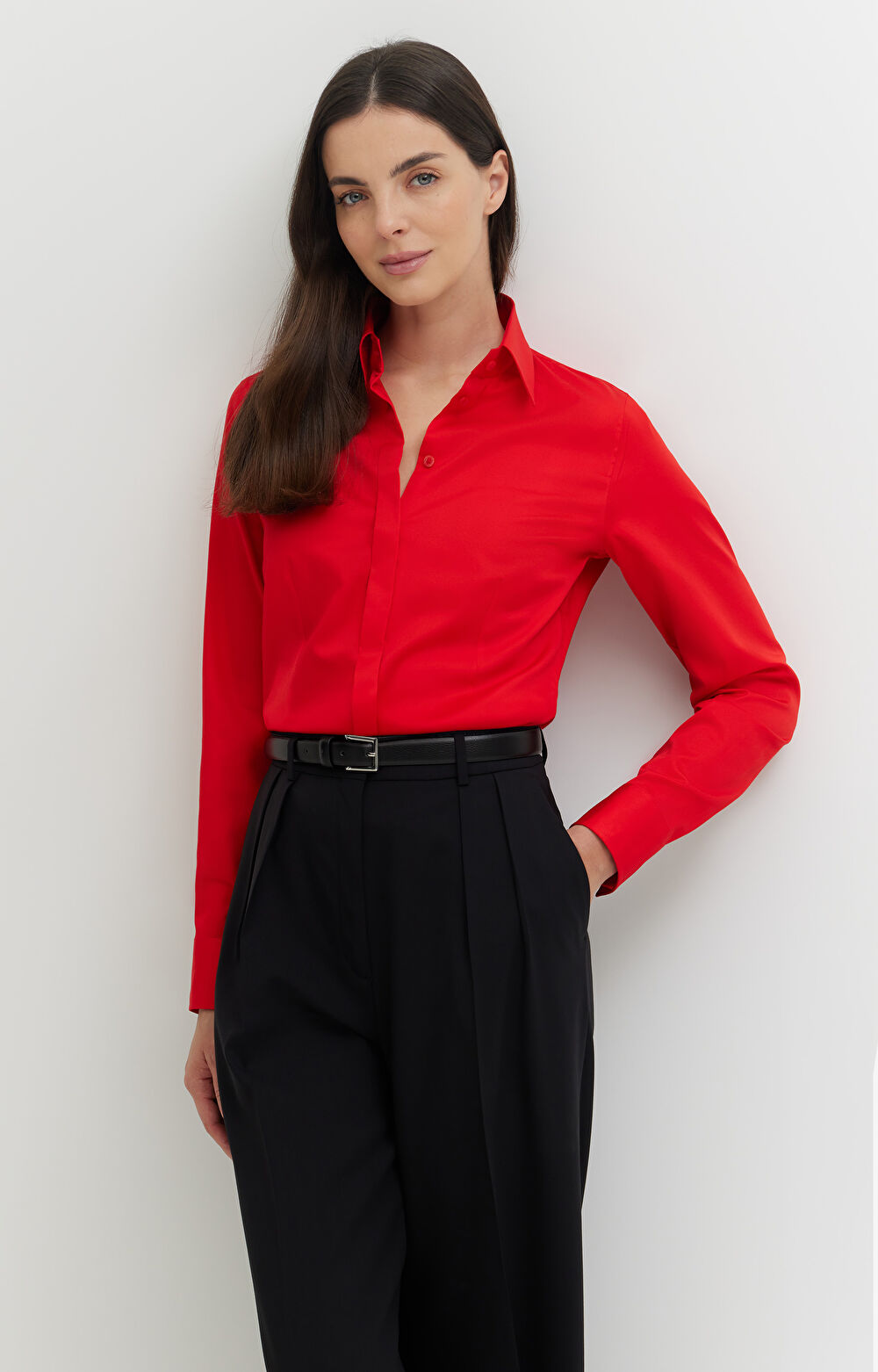 Koszula z satynowej bawełny - 8