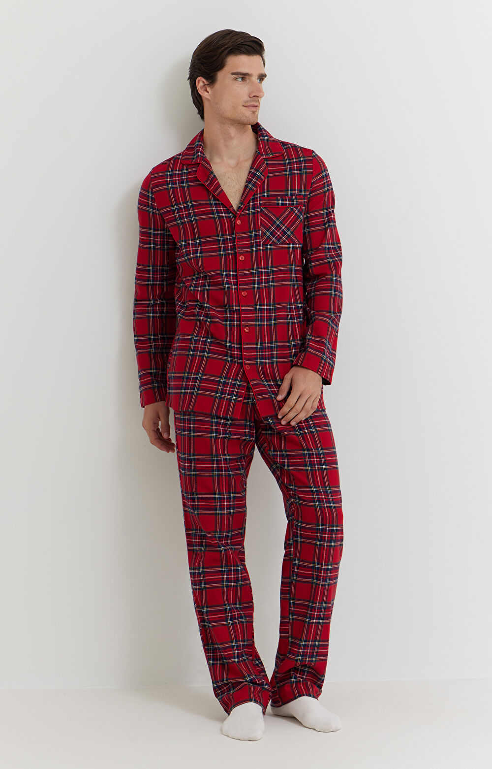 Dwuczęściowa piżama w kratkę