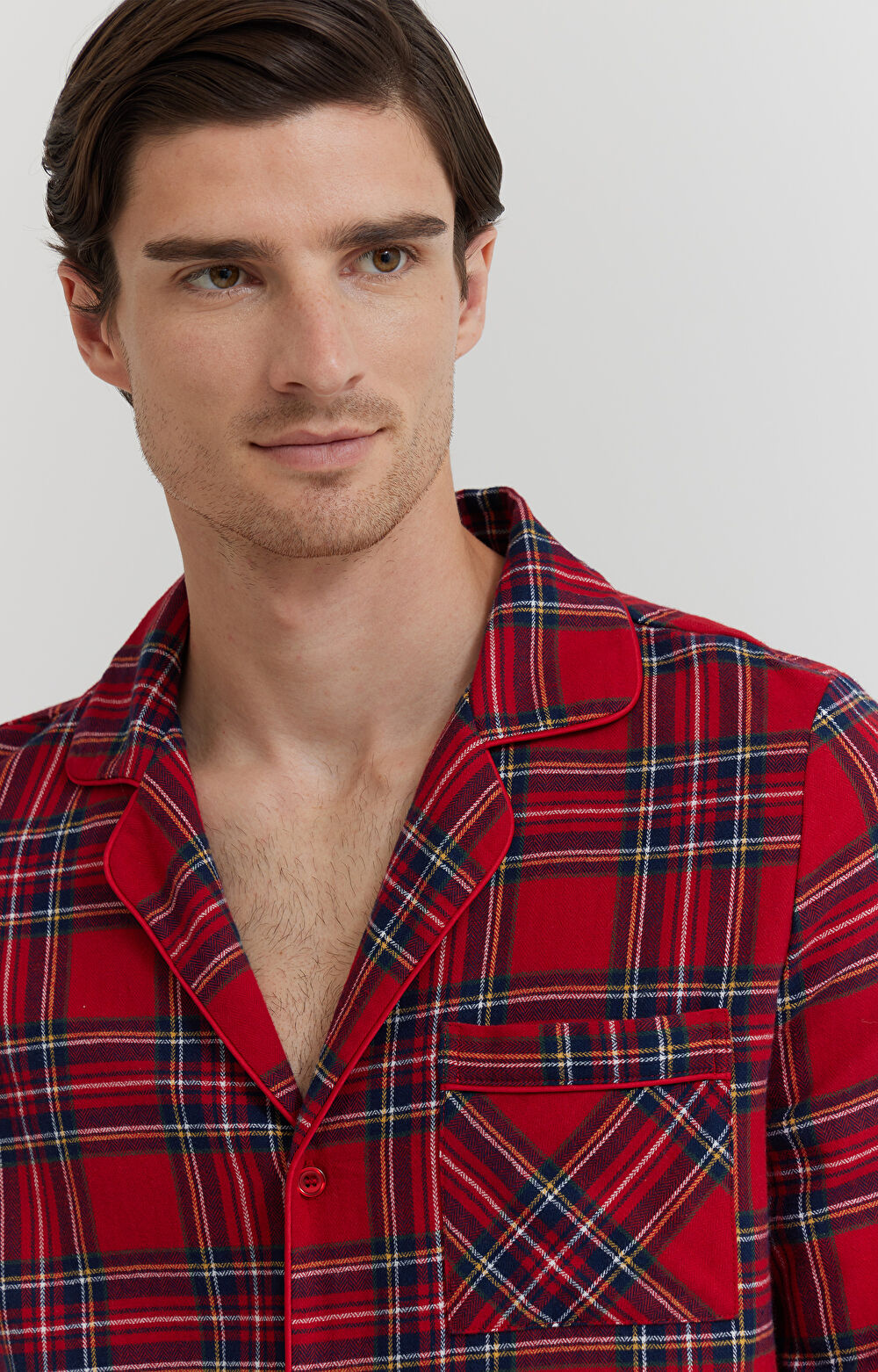 Dwuczęściowa piżama w kratkę - 6