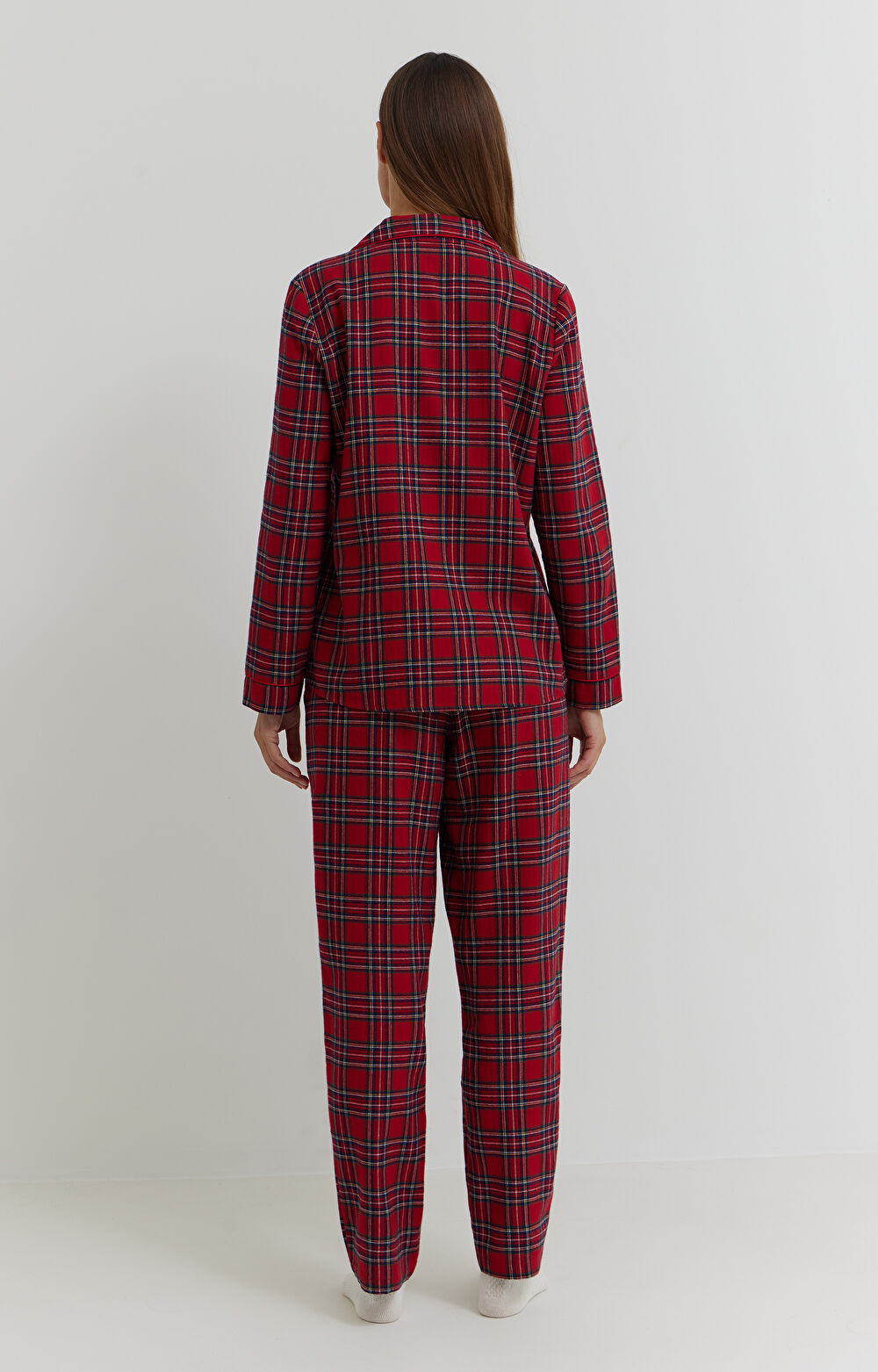 Dwuczęściowa piżama w kratkę - 5
