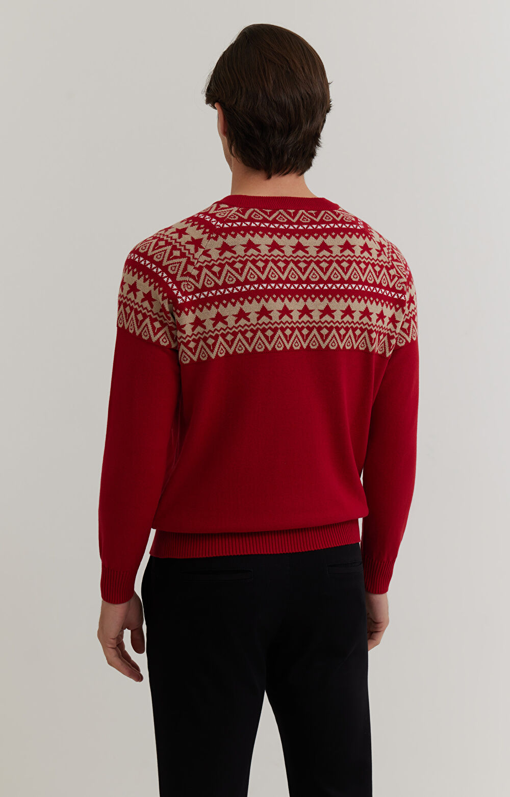 Sweter z bawełny z geometrycznym nadrukiem - 8