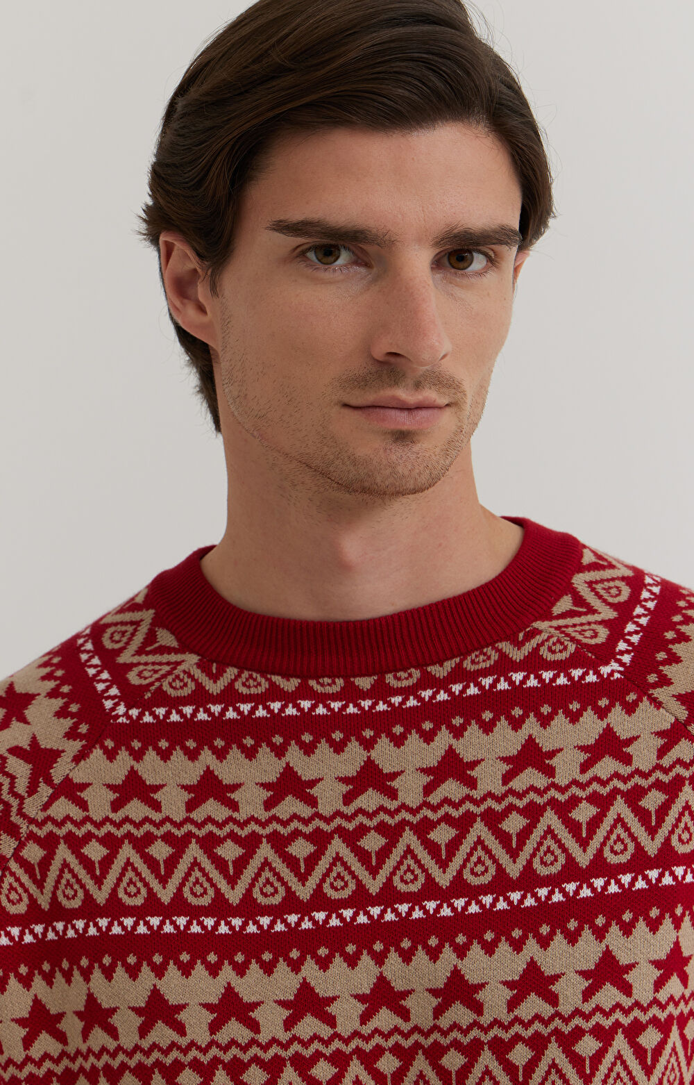 Sweter z bawełny z geometrycznym nadrukiem - 9