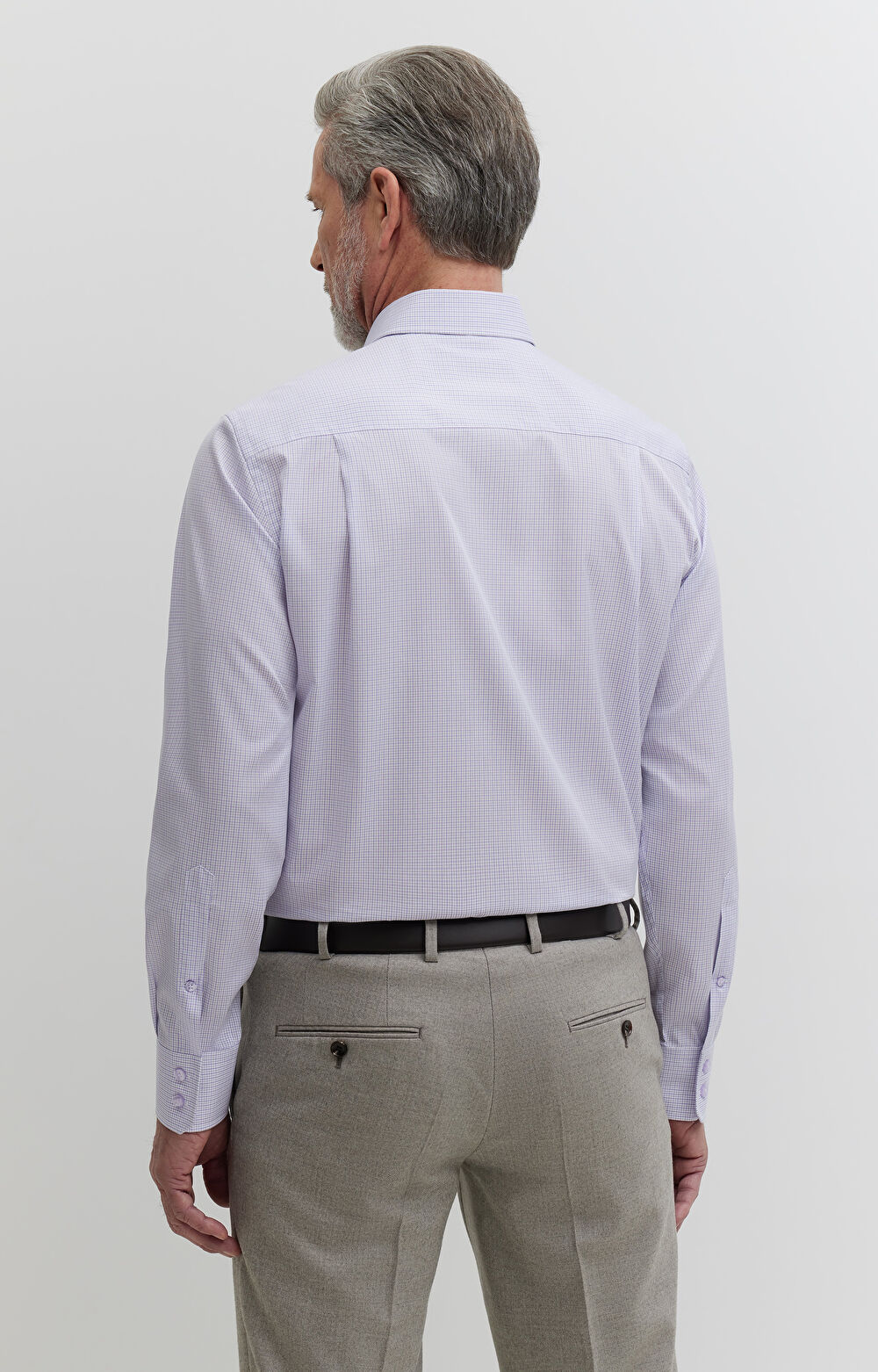 Koszula w kratę z dodatkiem jedwabiu - 3