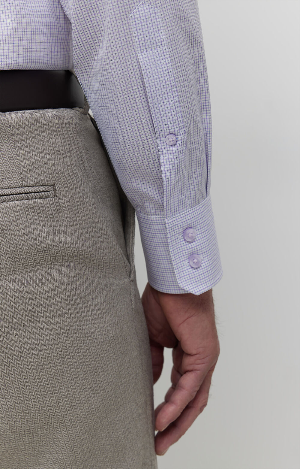 Koszula w kratę z dodatkiem jedwabiu - 5