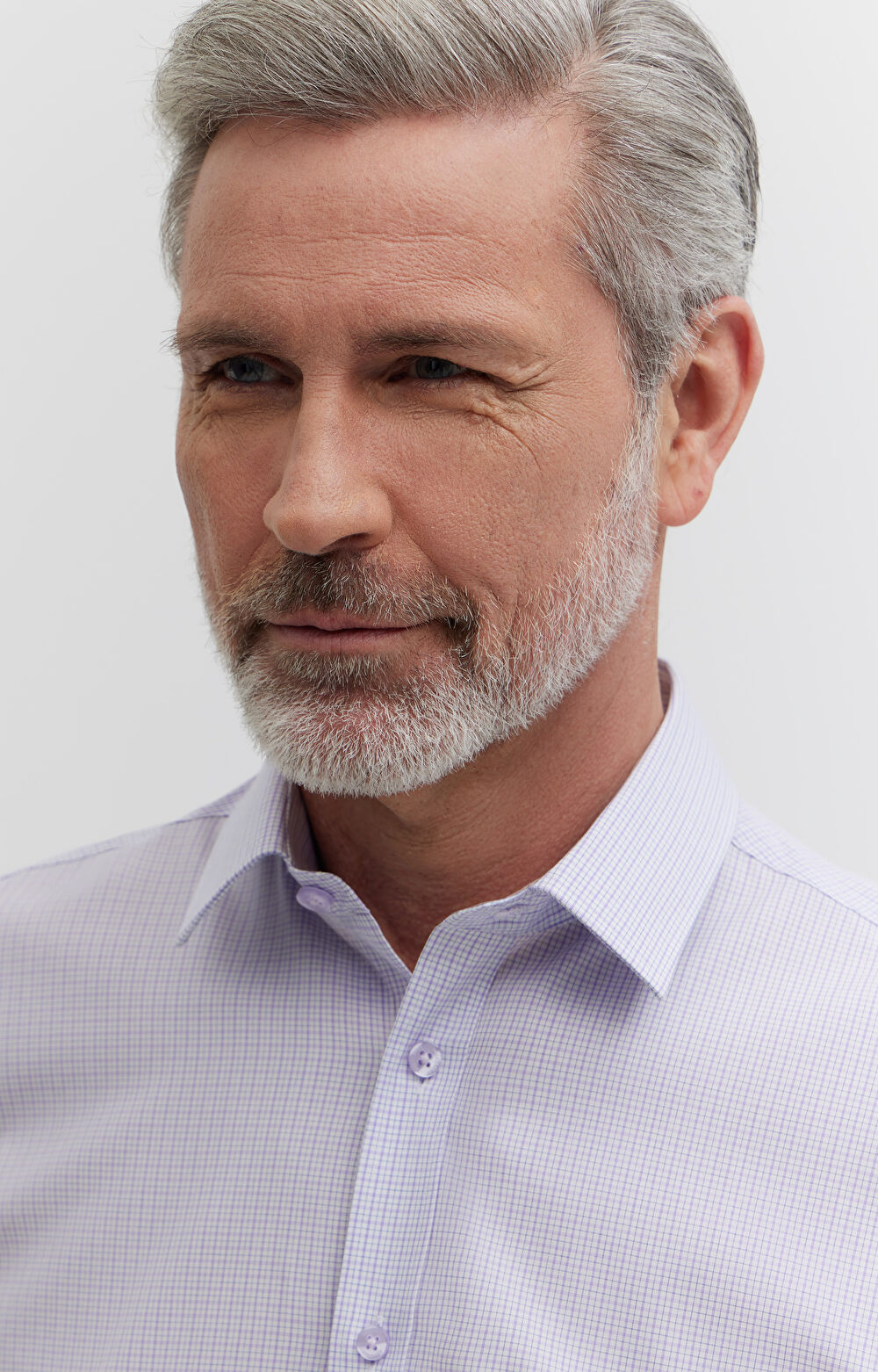 Koszula w kratę z dodatkiem jedwabiu - 6