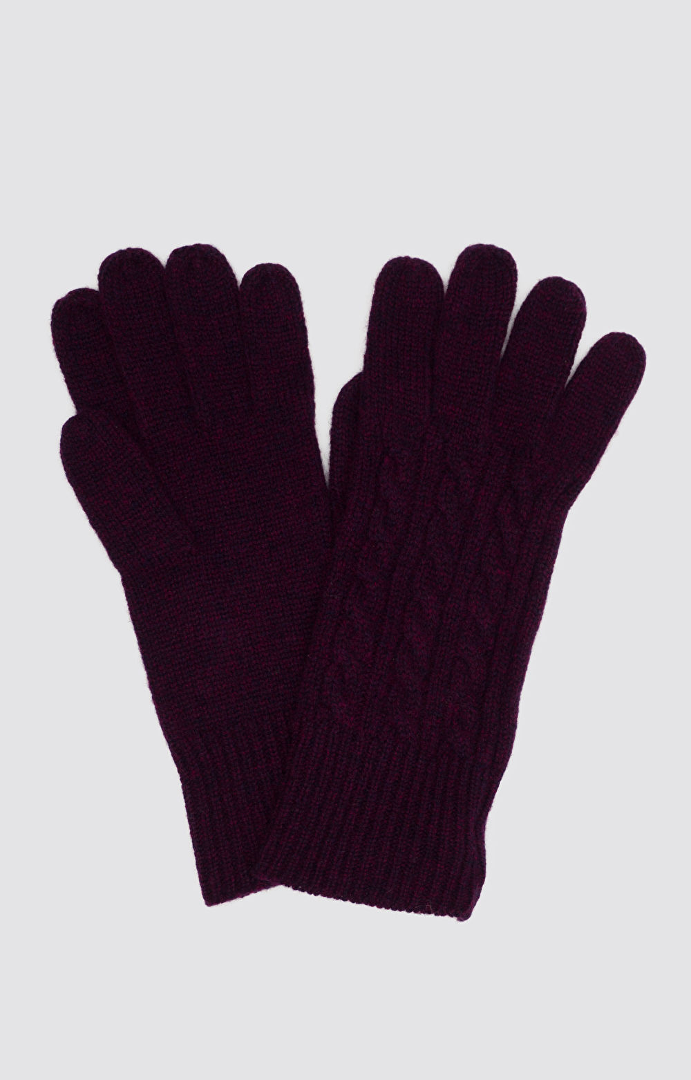 Rękawiczki z fioletowej wełny merino