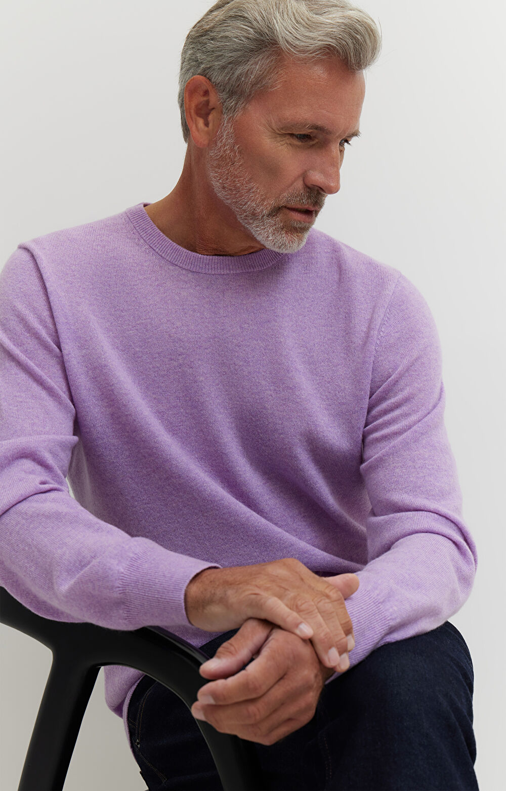 Sweter z melanżowej wełny merino - 6