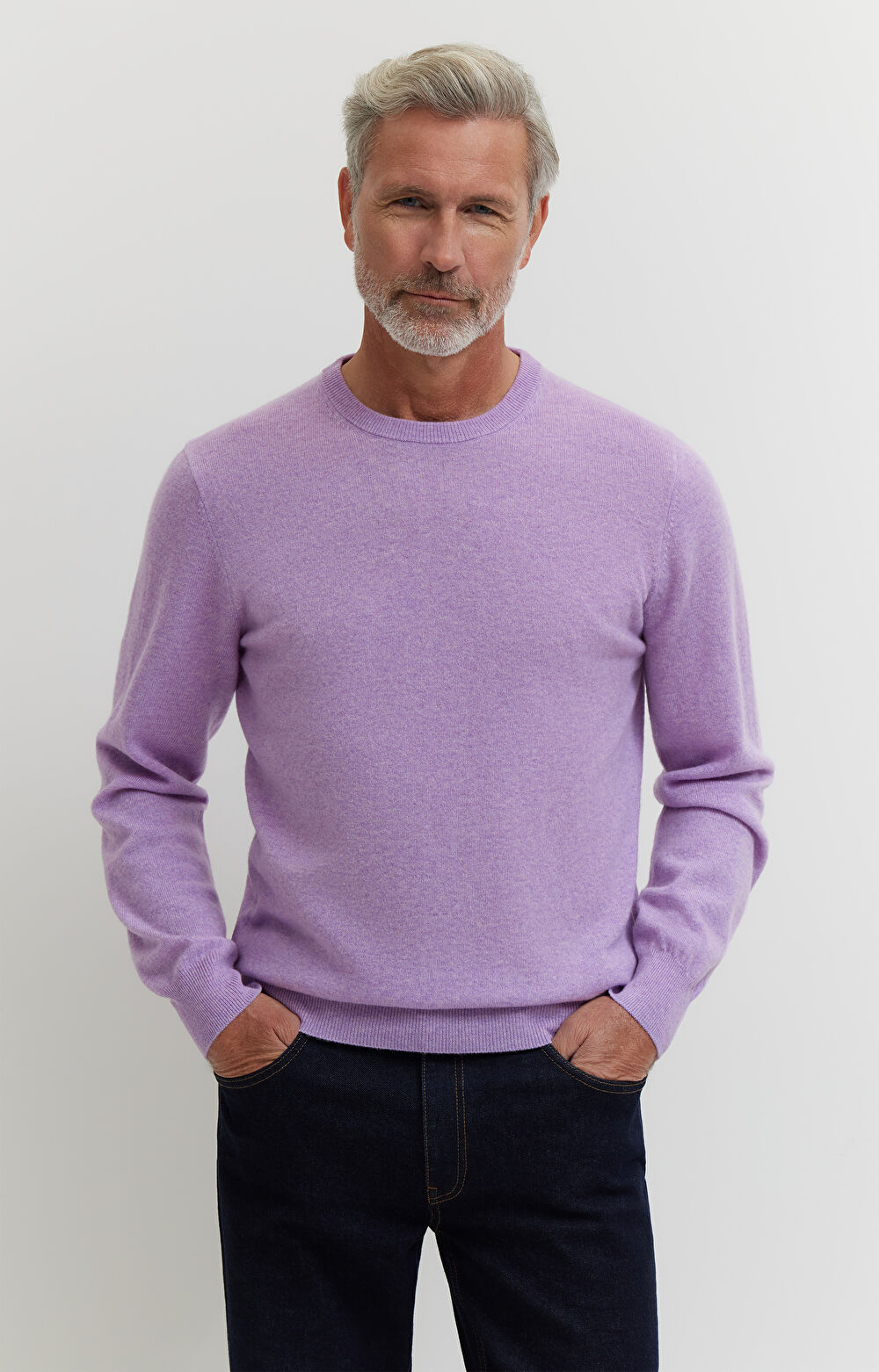 Sweter z melanżowej wełny merino - 4