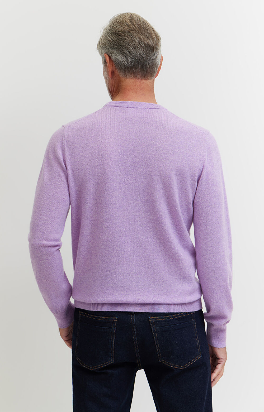 Sweter z melanżowej wełny merino - 3