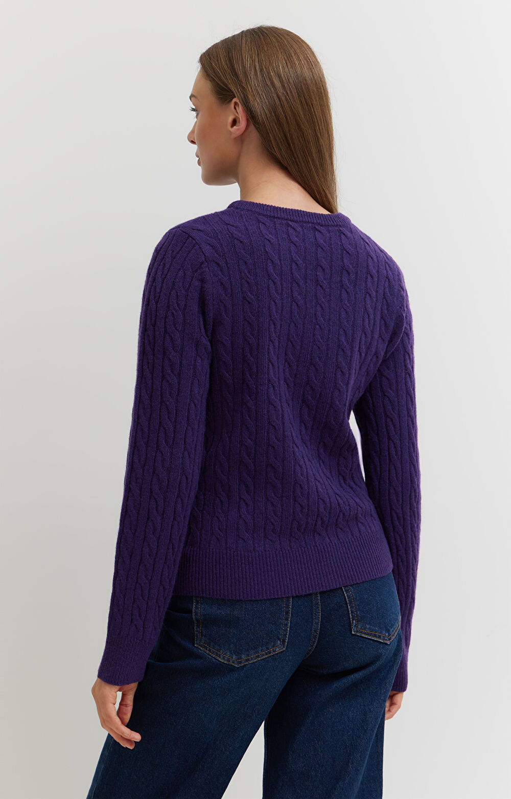 Sweter z wełny z warkoczowym splotem - 3