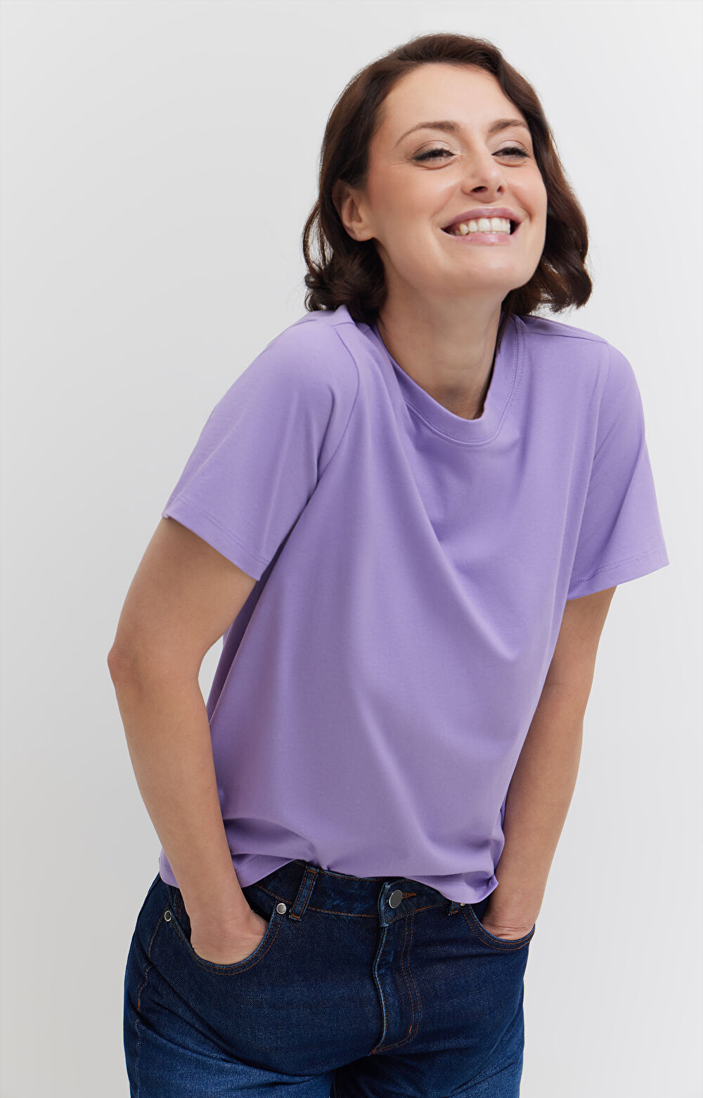 T-shirt regular z bawełny merceryzowanej - 5