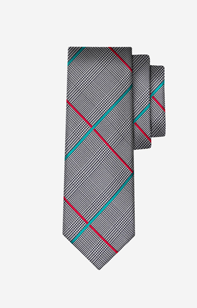 Jedwabny krawat w kratkę