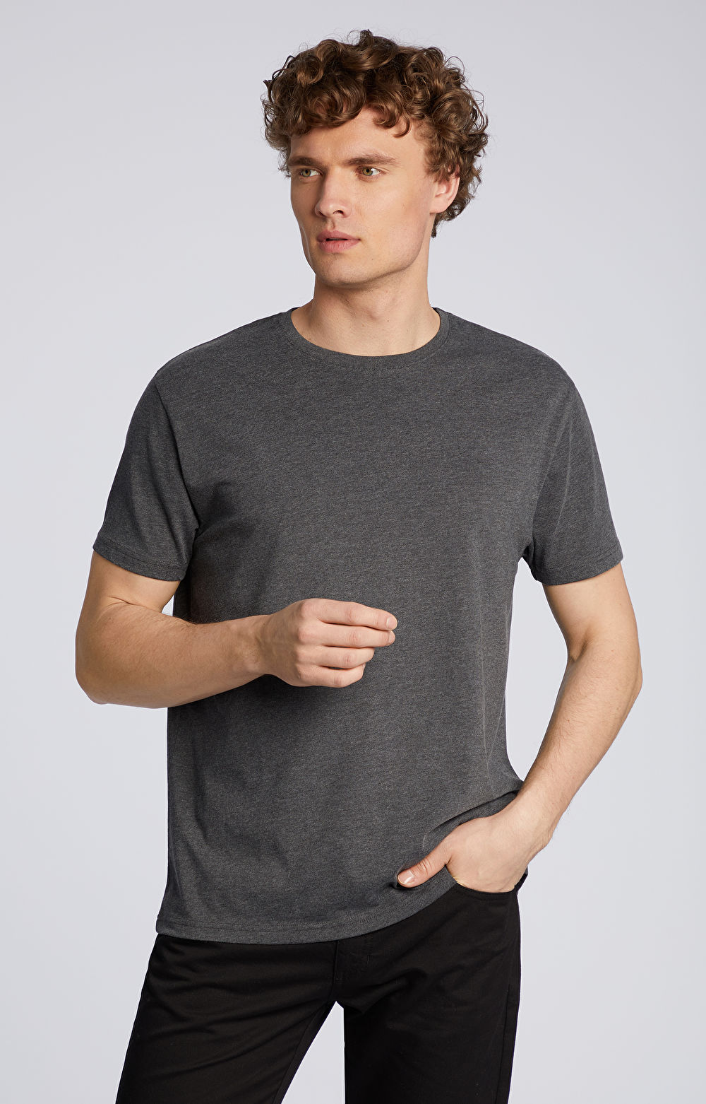 Melanżowy t-shirt z bawełną organiczną