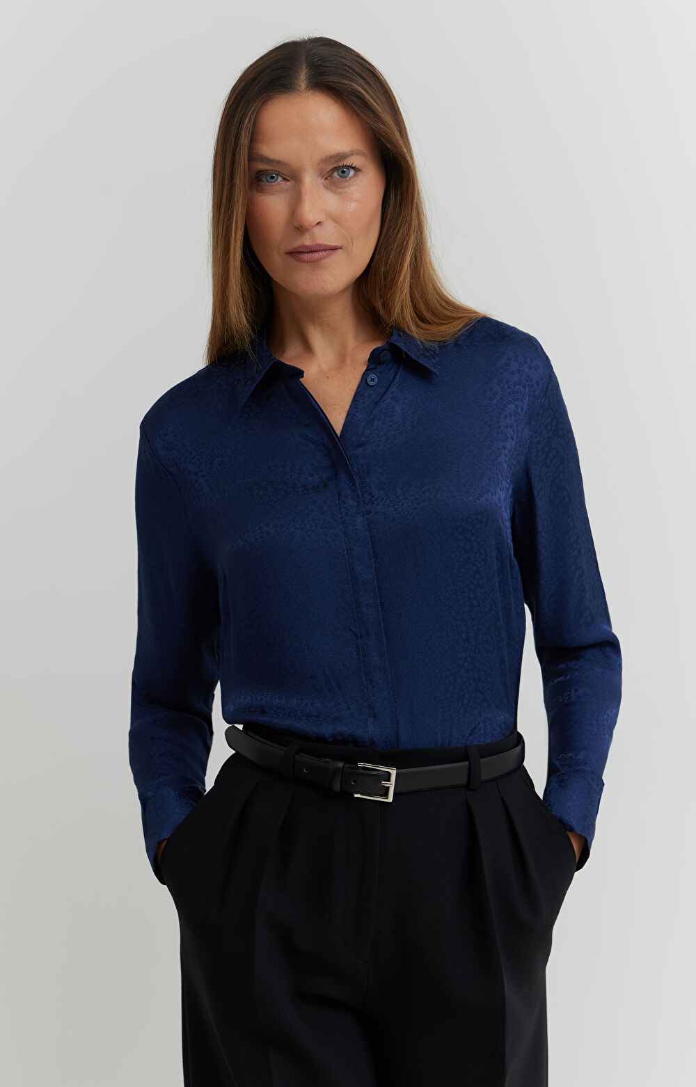 Koszula z żakardowej wiskozy - 8