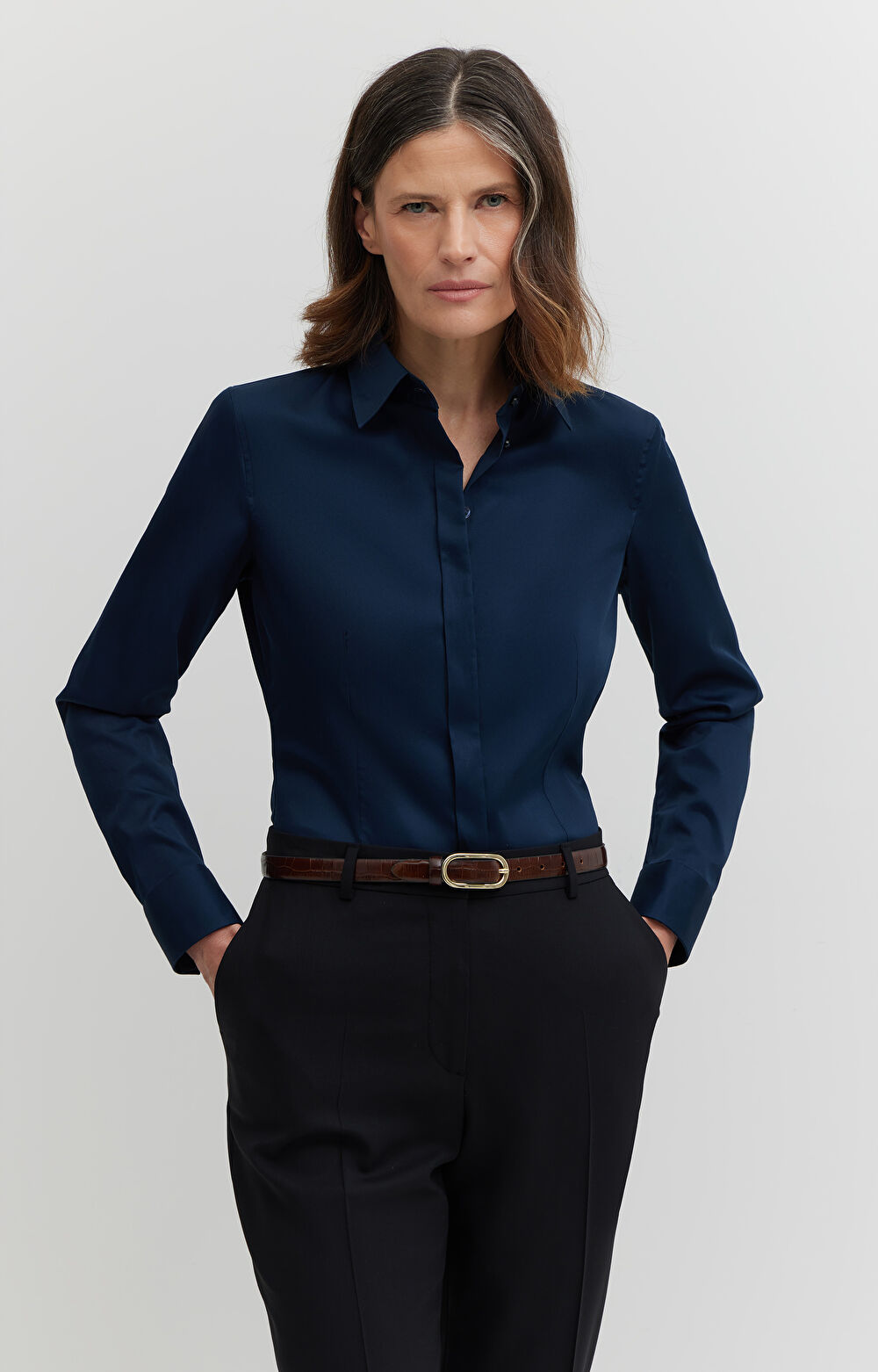 Koszula z satynowej bawełny - 5