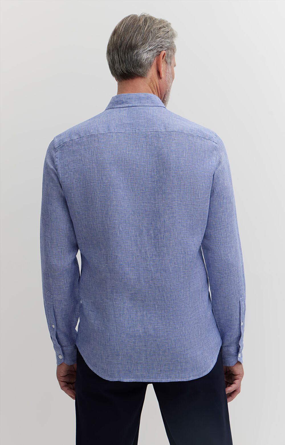 Lniana koszula w mikrowzór - 3