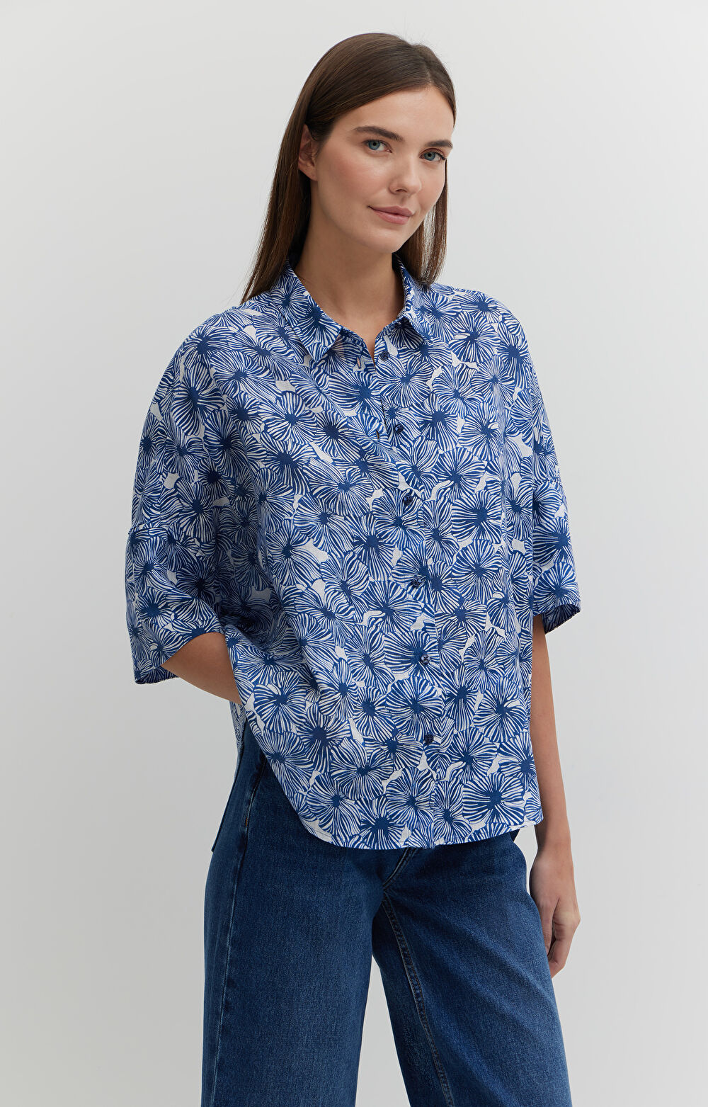 Lniana koszula z krótkim rękawem - 3