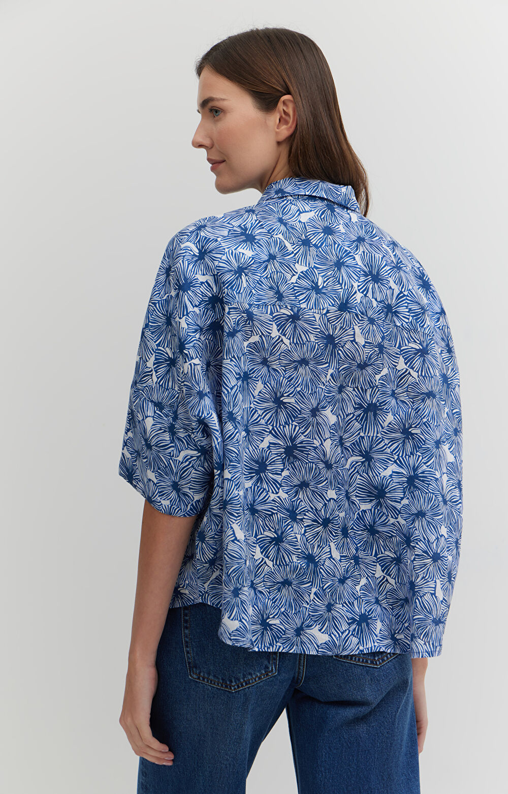 Lniana koszula z krótkim rękawem - 4