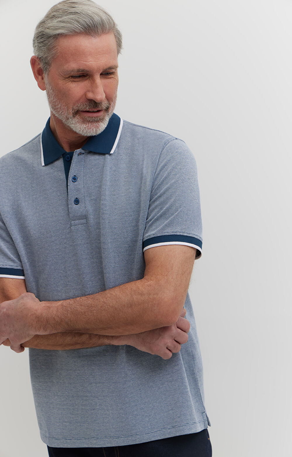 Polo z bawełny organicznej z kontrastem