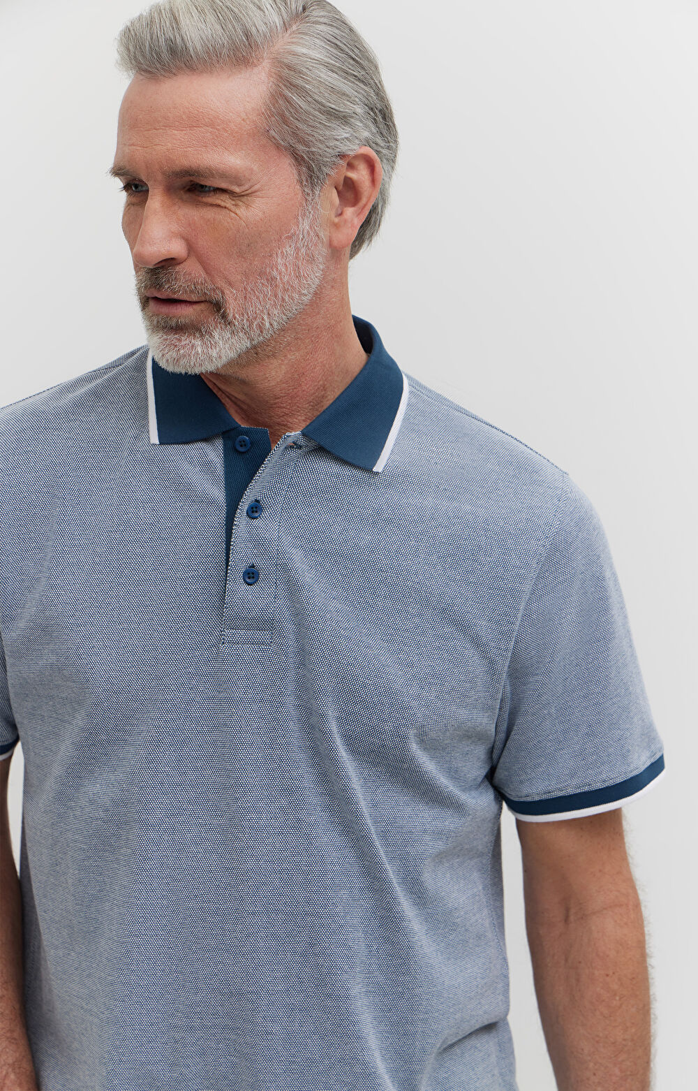 Polo z bawełny organicznej z kontrastem - 5