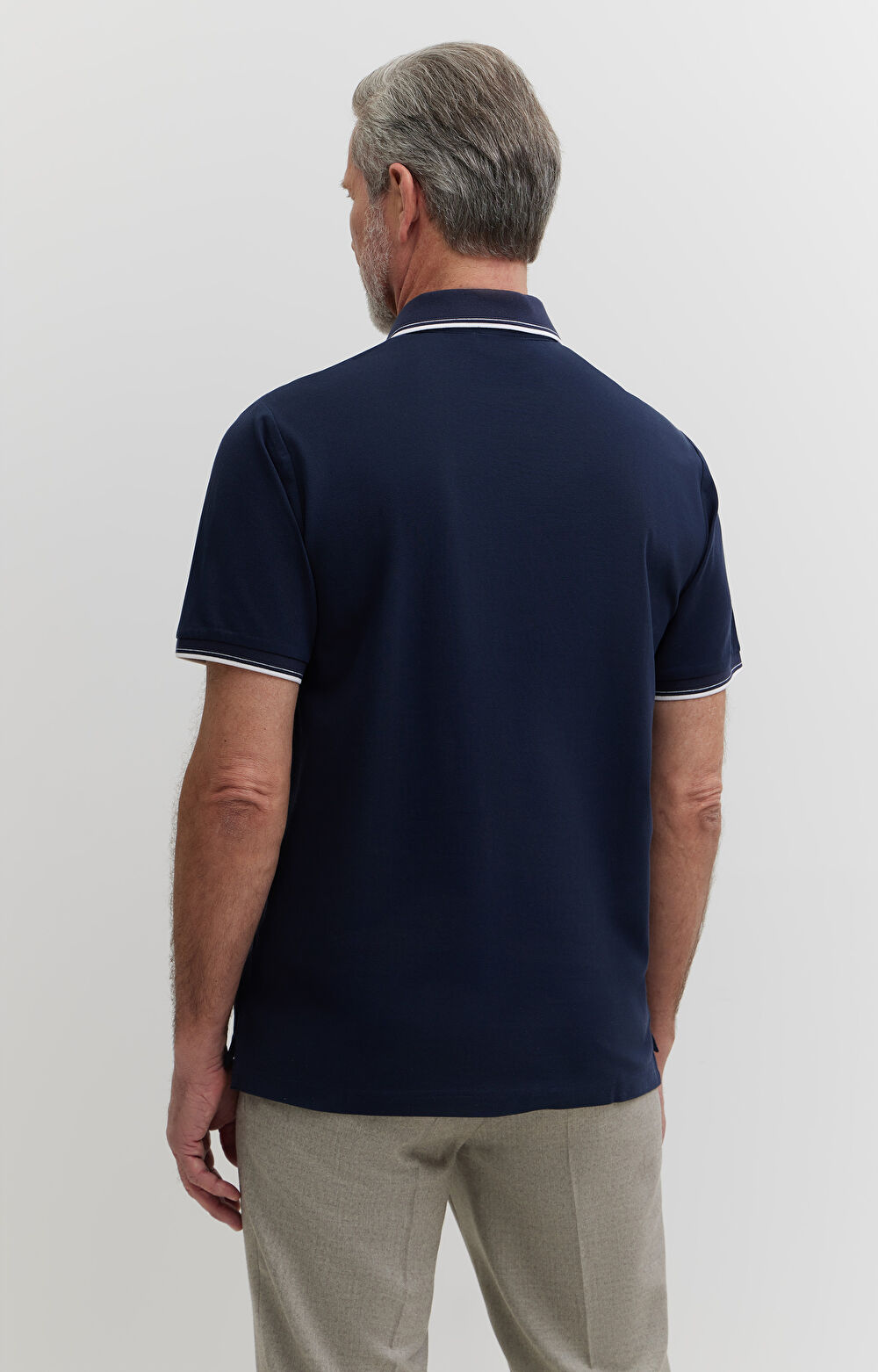 Polo z bawełny merceryzowanej z kontrastem - 2