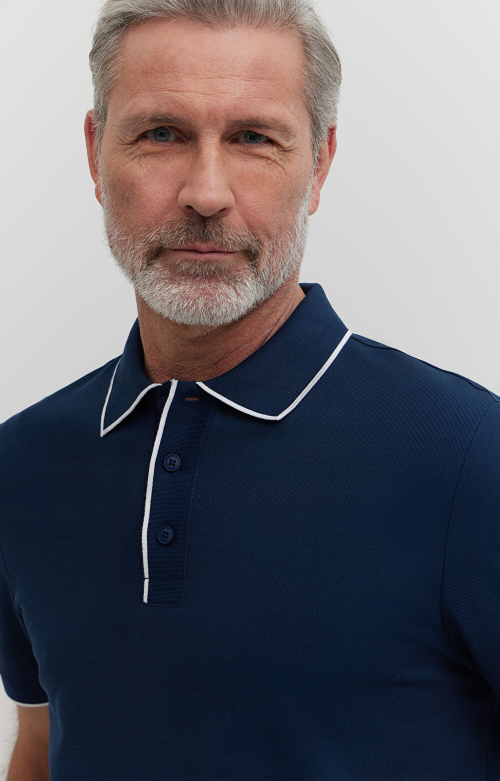 Polo z bawełny podwójnie merceryzowanej z kontrastem