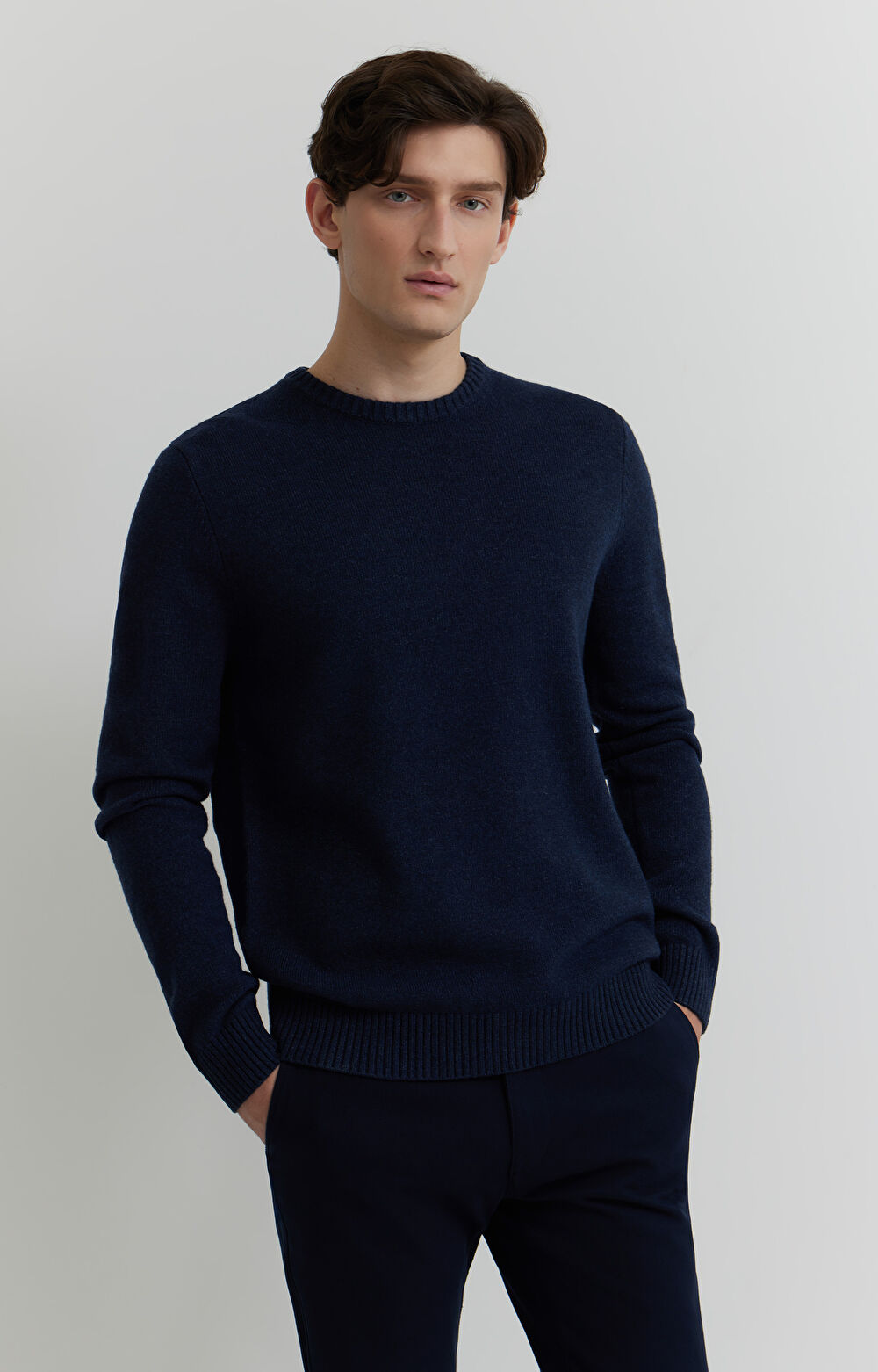 Melanżowy sweter z wełny - 3
