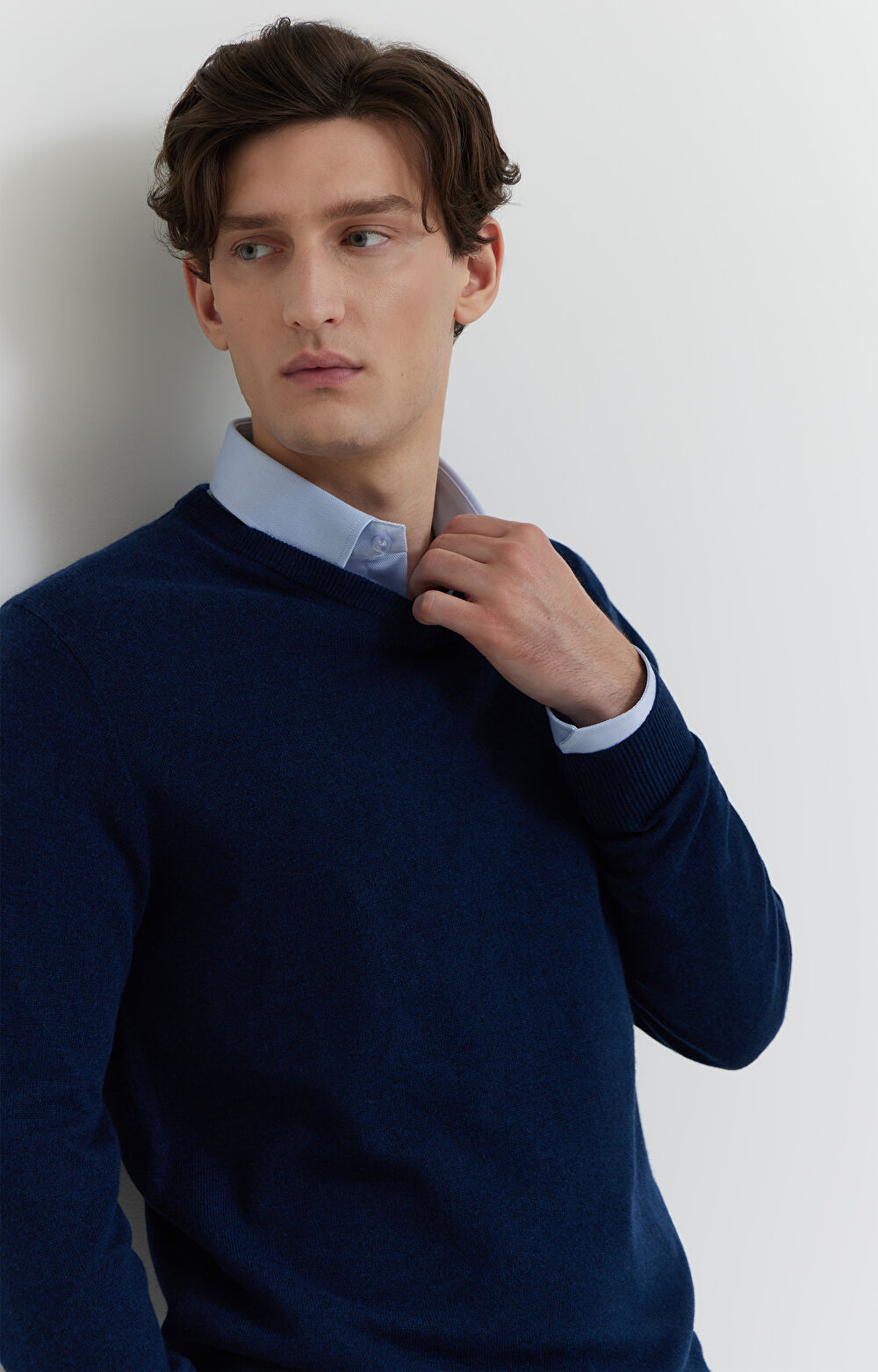 Sweter z melanżowej wełny merino - 8