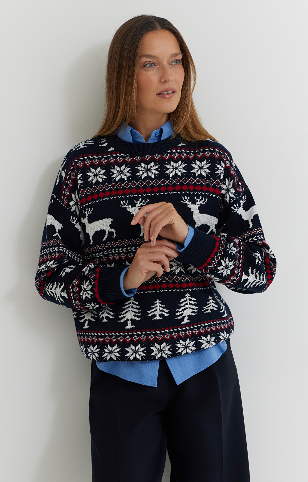 Sweter z bawełny z nadrukiem - 10