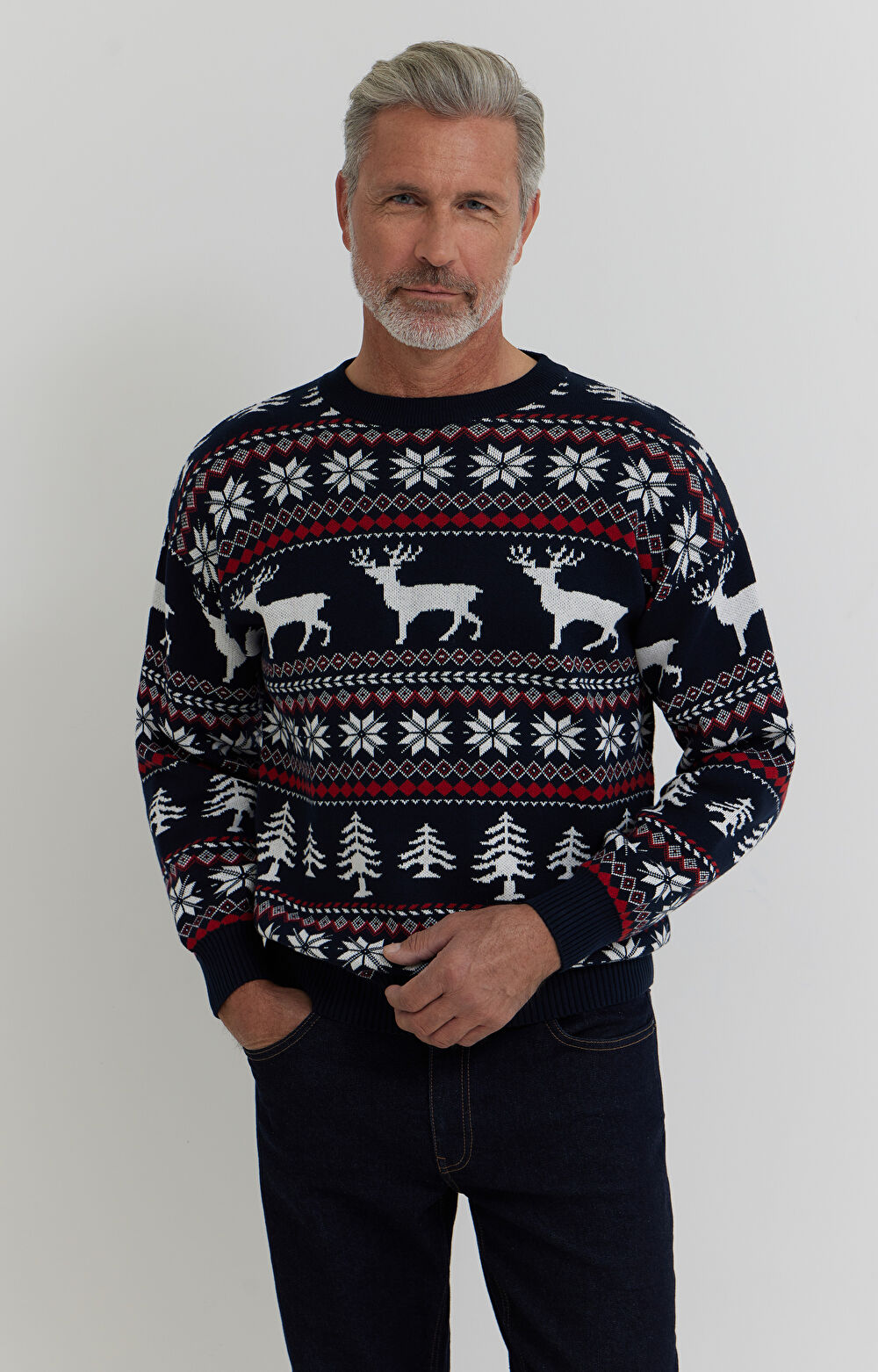 Sweter z bawełny z nadrukiem - 6