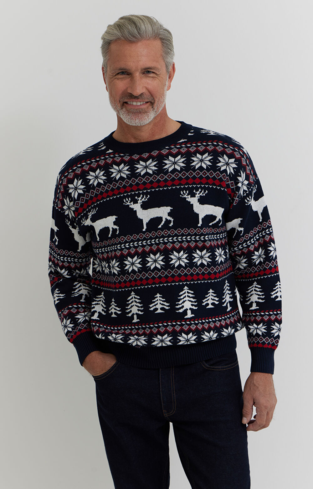 Sweter z bawełny z nadrukiem - 4