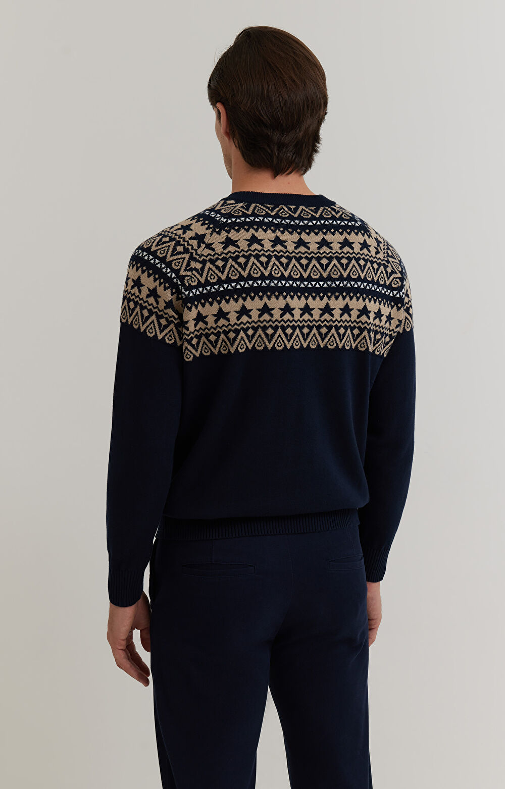 Sweter z bawełny z geometrycznym nadrukiem - 9