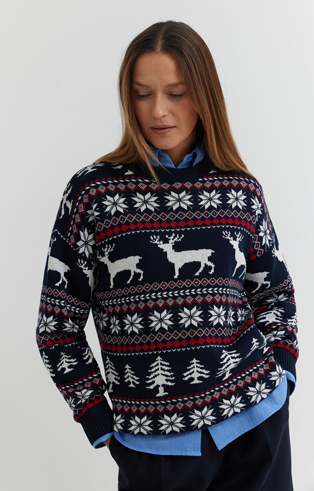 Sweter z bawełny z nadrukiem - 7