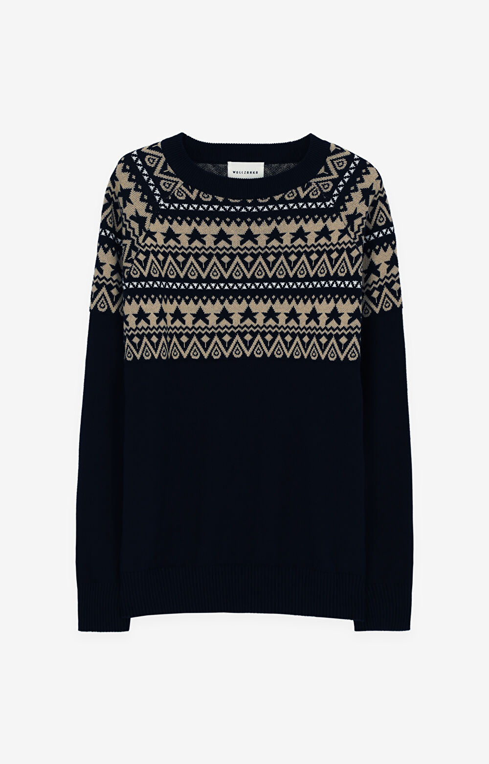 Sweter z bawełny z geometrycznym nadrukiem - 3