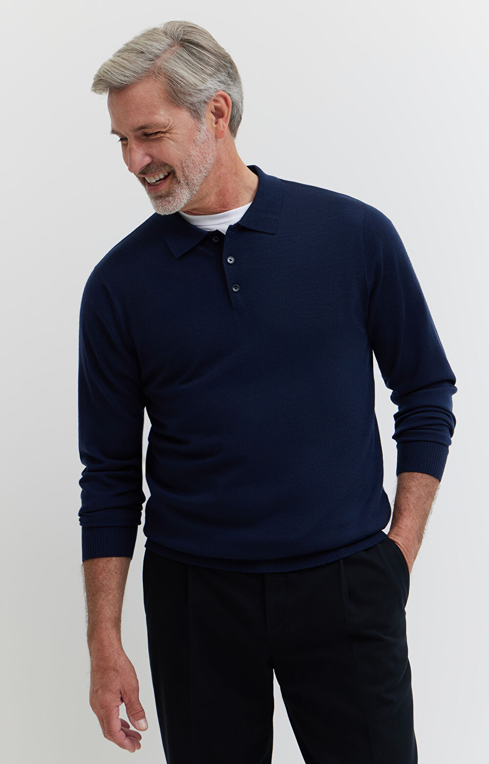 Sweter z kołnierzem polo