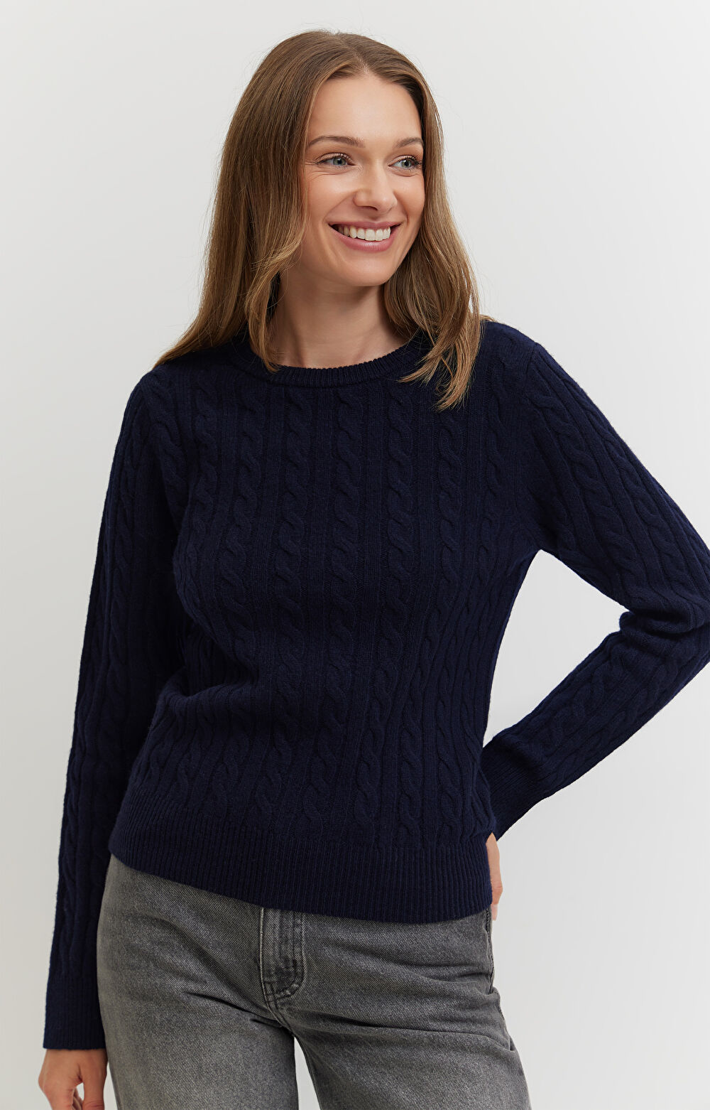 Sweter z wełny z warkoczowym splotem - 5