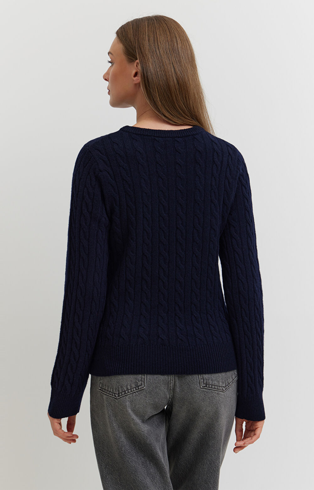 Sweter z wełny z warkoczowym splotem - 3