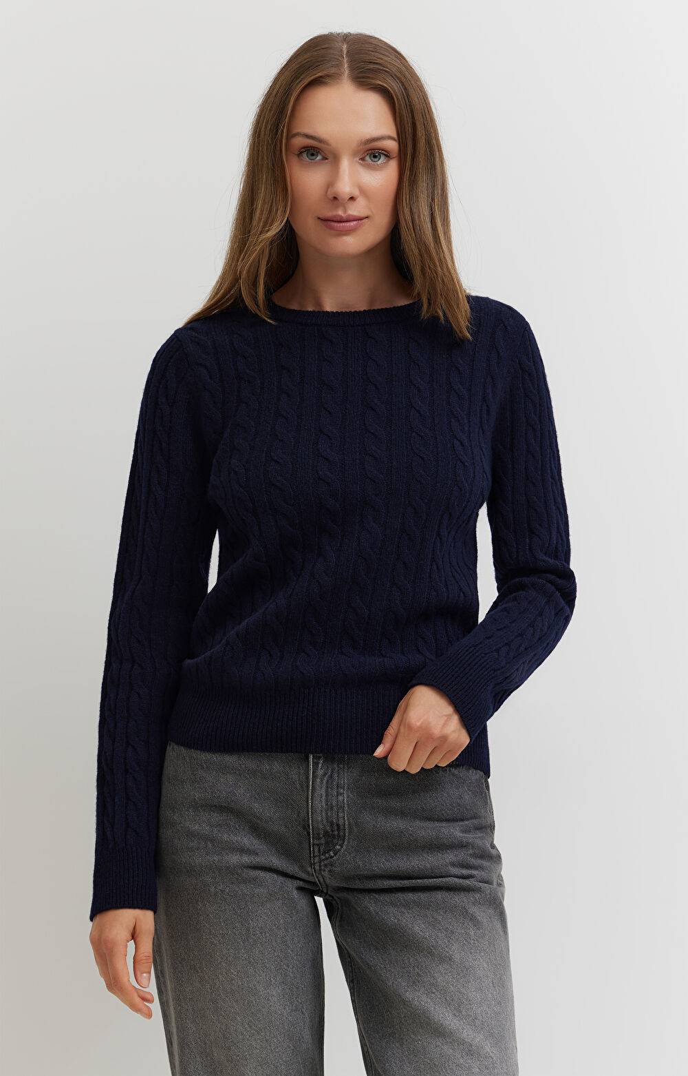 Sweter z wełny z warkoczowym splotem - 4