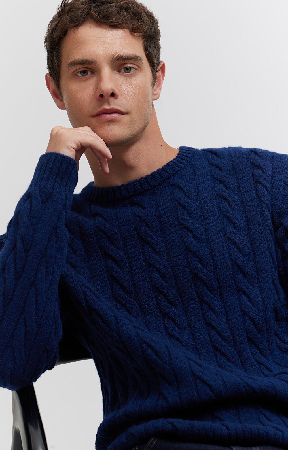 Sweter z wełny w warkoczowy splot - 6