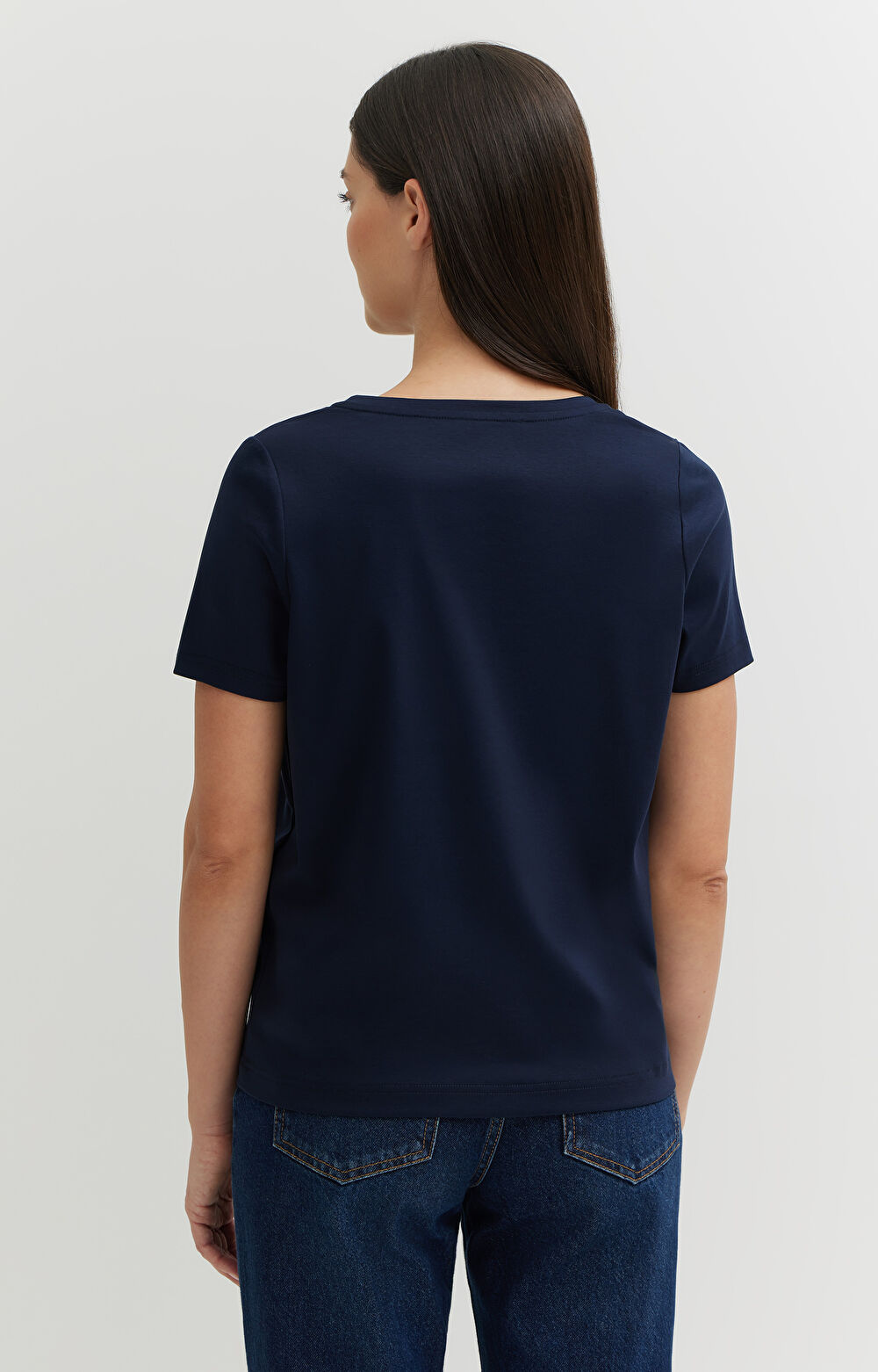 T-shirt v-neck z bawełny podwójnie merceryzowanej - 4