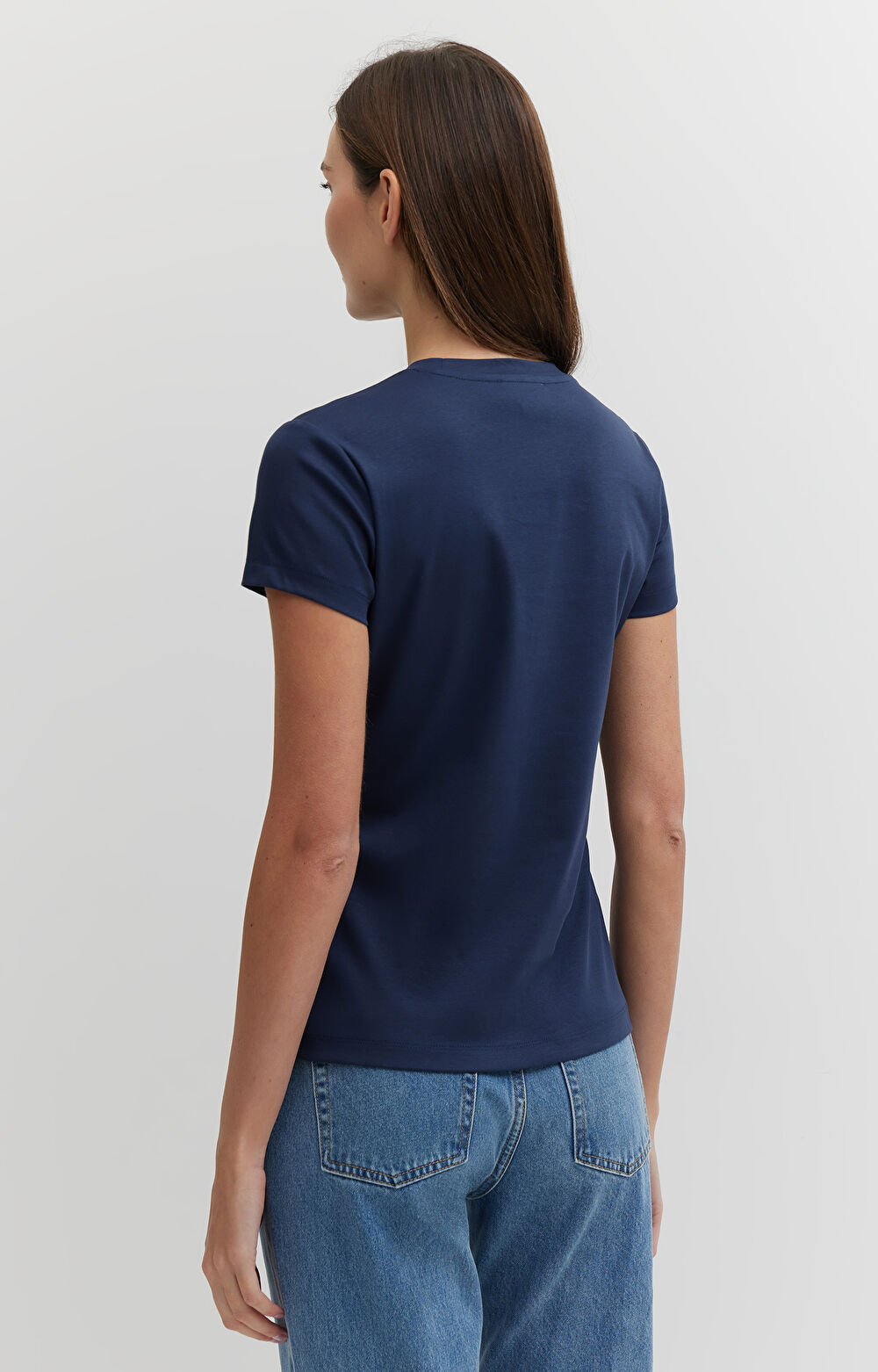 T-shirt slim z bawełny merceryzowanej - 2